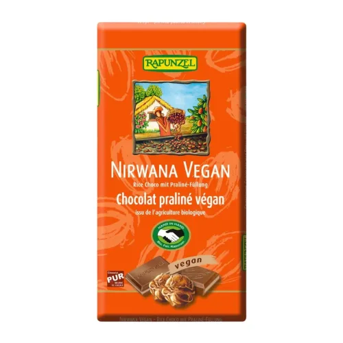 RAPUNZEL, RAPUNZEL Nirwana Vegan Rice Choco mit Praliné-Füllung (100g)