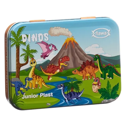 FLAWA, flawa Junior Plast Strips Dinos Tin Box (20 Stk)