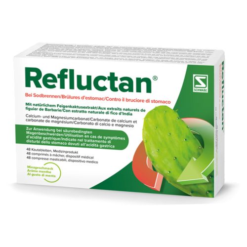 Refluctan, Refluctan Kautabletten mit Minzgeschmack bei Sodbrennen (48 Stk)