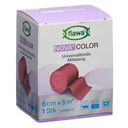 FLAWA, FLAWA NOVA COLOR Universalbinde, rot, 6cmx5m (1 Stk)