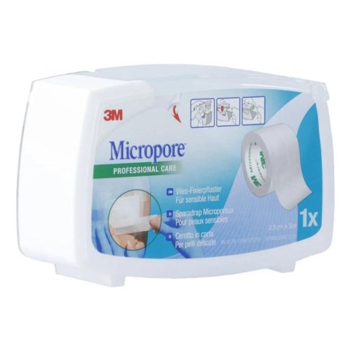3m, 3M Heftpflaster mit Dispenser 25mmx5m weiss (1 Stück)