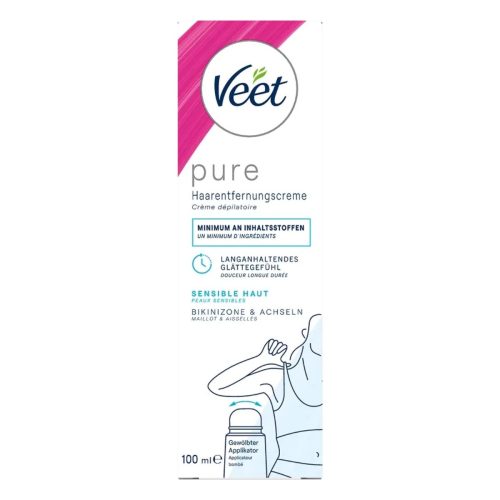 Veet, Veet - Pure Haarentfernungscreme für Bikinizone & Achseln für sensible Haut mit Aloe Vera - 100ml