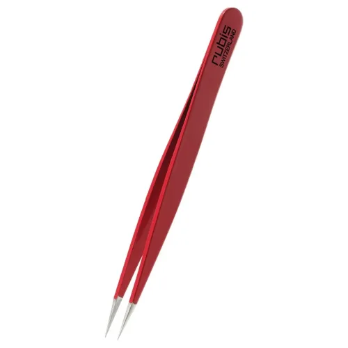 RUBIS, Rubis Pinzette spitz, rot, Inox