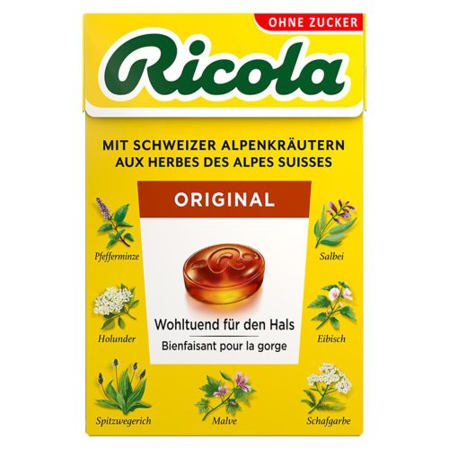 Ricola, Ricola Original Bonbons ohne Zucker mit Stevia (50 g)
