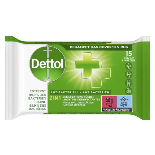 Dettol, Dettol 2in1 Desinfektions-Tücher (15 Stk)