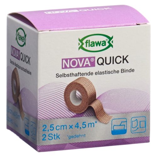 FLAWA, flawa NOVA QUICK kohäsive Reissbinde, 2.5cmx4.5m, hautfarbe (2 Stk)
