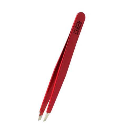 RUBIS, Rubis Pinzette schr&auml;g, Inox, rot
