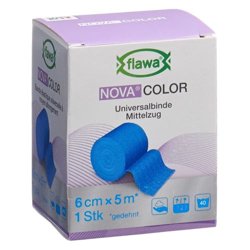 FLAWA, FLAWA NOVA COLOR Universalbinde Blau, 6cmx5m (1 Stk)