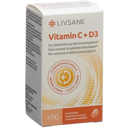 Livsane, LIVSANE Vitamin C + D3 Kautabletten (90 Stk)