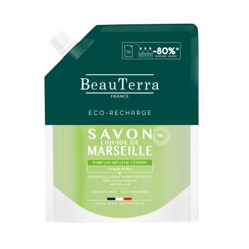 BeauTerra, BeauTerra Flüssigseife Marseille, Minze-Zitrone (900ml)