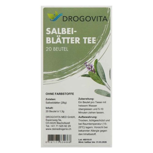 Drogovita, DROGOVITA Salbeiblätter Tee (20 Beutel)