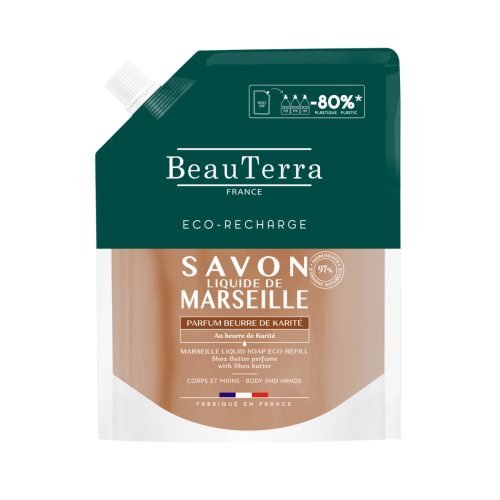 Laboratoire Beauterra, Beauterra Flüssigseife aus Marseille Parfum Karitébutter Nachfüllpackung