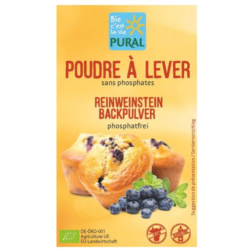 PURAL, PURAL Backpulver Reinweinstein phosphatfrei Bio (3x21g)