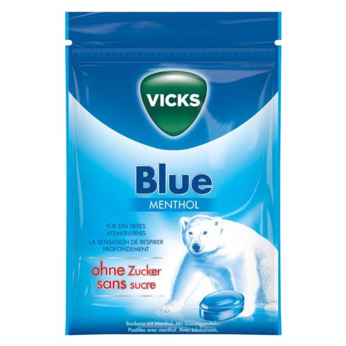 Vicks, VICKS Blue MENTHOL Bonbons ohne Zucker Beutel (72g)