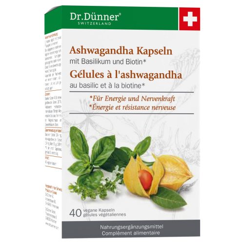 Dr. Dünner, D&Uuml;NNER Ashwagandha Energie+Nerven Kaps 40 Stk