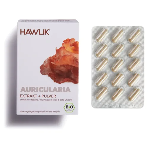 HAWLIK, HAWLIK Auricularia Extrakt + Pulver Kapseln (120 Stk)