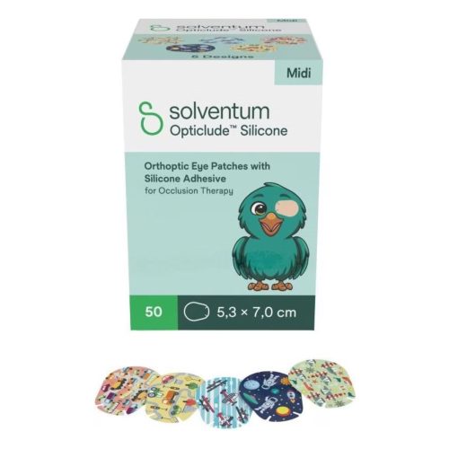 Solventum Opticlude Midi 5.3x7 cm Silicon Augenpflaster Boys 50 Stück