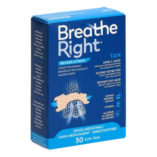 Breathe Right, Breathe Right Nasenpflaster TAN, Grösse S/M (30 Stk)