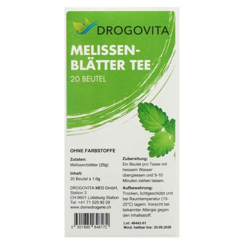 Drogovita, DROGOVITA Melissen Tee (20 Beutel)