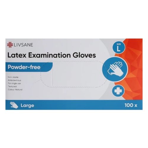 Livsane, Livsane Latex-Untersuchungshandschuhe ohne Puder, Breite 10-12cm (100 Stk)