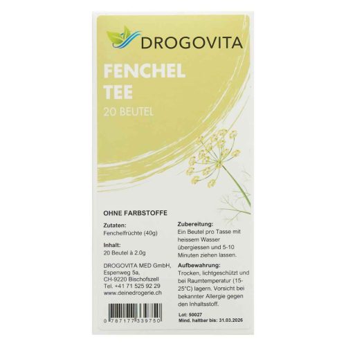 Drogovita, DROGOVITA Fenchel Tee (20 Beutel)
