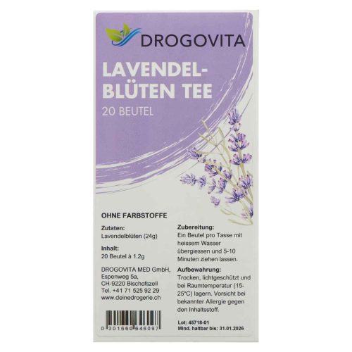 Drogovita, DROGOVITA Lavendelblüten Tee (20 Beutel)