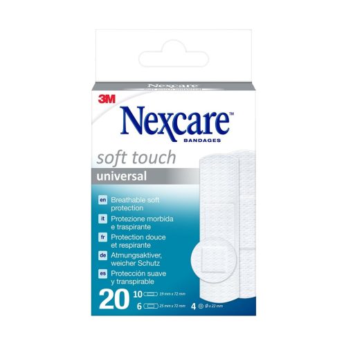 3M Nexcare, 3M Nexcare Pflaster Soft Touch Universal 3 Grössen assortiert (20 Stk)