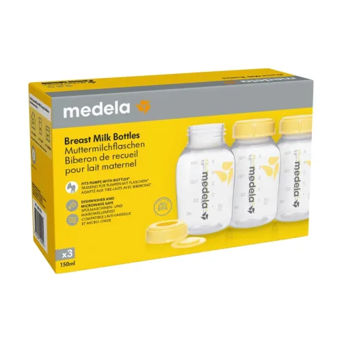 medela, 3er-Pack Babyflaschen für Muttermilch, 150 ml