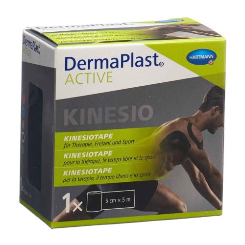 DERMAPLAST, DermaPlast Active Kinesiotape, schwarz, 5cmx5m (1 Stk)