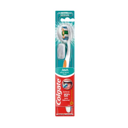 Colgate, Colgate 360° Whole Mouth Clean Mittel Zahnbürste Entfernt bis zu 151% mehr Bakterien
