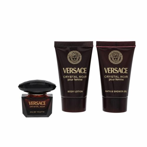 Crystal Noir by Versace Gift Set -- .17 oz Mini EDT + .8 oz Shower Gel + .8 oz Body Lotion