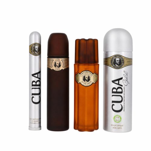 Fragluxe, Cuba Gold by Fragluxe Gift Set -- 3.4 oz Eau de Toilette Spray + 1.17 oz Eau de Toilette Spray + 6.7 oz Body Spray + 3.3 oz After Shave