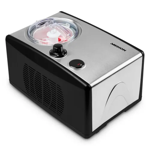Medion, MEDION LIFE Eismaschine MD 18387, Kapazität für 1,5 L Eis (Füllmenge: 800 ml), selbstkühlend mit Kompressor, geeignet für die Zubereitung von Eiscreme, Frozen Yoghurt & Sorbet