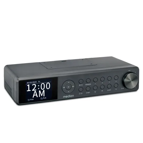Medion, MEDION LIFE P66750 DAB+ Premium Küchenradio grau, 6,1 cm (2,4'') TFT-Farbdisplay, DAB+/PLL-UKW Radio, Bluetooth® 5.0, LED-Beleuchtung, 2 x 3 W RMS