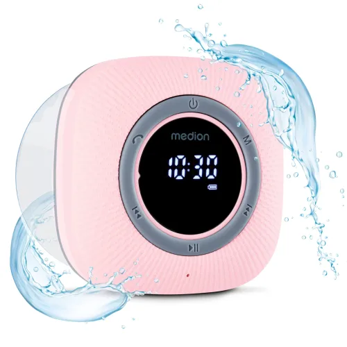 MEDION LIFE S66884 Duschradio, LED-Display, UKW-Radio, IPX6 Schutz, Bluetooth® 5.0, 30 W Ausgangsleistung (3 W RMS)