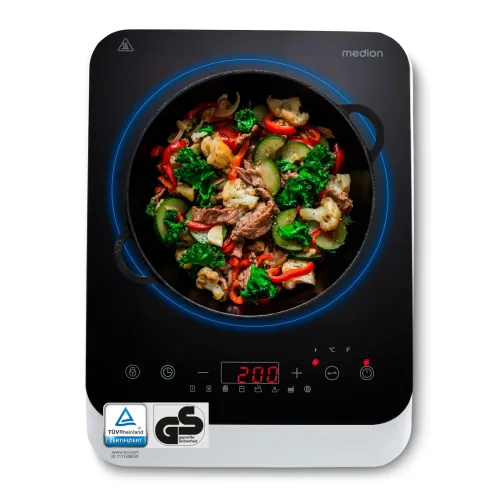 Medion, MEDION LIFE Induktions- kochplatte   MD 18490, 2000 Watt Induktionsleistung, 8 Automatikprogramme, automatische Topferkennung