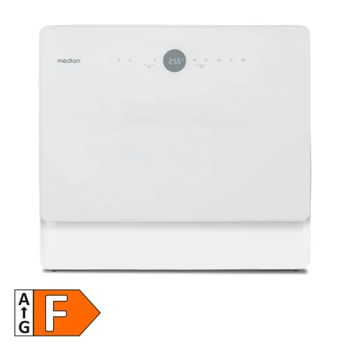 MEDION LIFE Tischgeschirrspüler DWT50 (MD 37775), 7 Reinigungsprogramme, Wasseranschluss, für 5 Gedecke, EasyFit Design, Touch-Bedienfeld, LED-Display