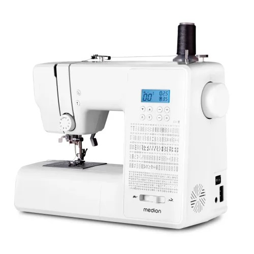 MEDION LIFE Digitale Nähmaschine SD36 (MD11881) weiß, einstellbare Stichlänge und Stichbreite, 270 Stichmuster, Integriertes Zubehörfach, 36 Watt Motorleistung