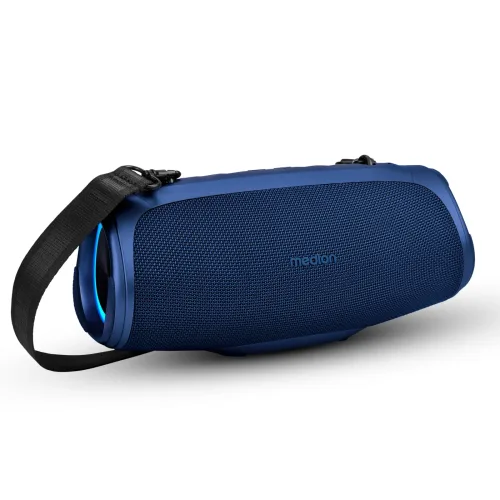 MEDION LIFE P61746 Tragbarer Bluetooth® Lautsprecher M blau, Dual Illuminated (RGB-Lichteffekte), Bluetooth® 5.3, integrierter Akku mit bis zu 45 Stunden Laufzeit, robustes & mobiles Design, 2 x 15 W RMS
