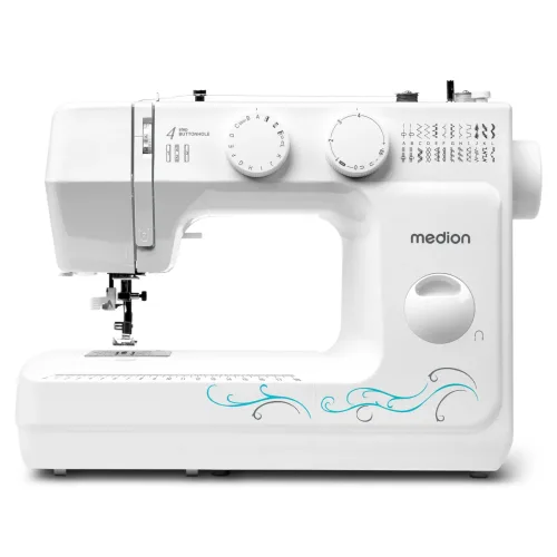 Medion, MEDION Freiarm-Nähmaschine MD 18205, 60 verschiedene Stichmuster, Knopfloch- und Einfädelautomatik, LED-Nählicht, umfangreiches Zubehör