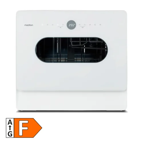 Medion, MEDION LIFE Tischgeschirrspüler DWT51 (MD 37766), 7 Reinigungsprogramme, Eimer-Funktion und Wasseranschluss, für 5 Gedecke, EasyFit Design, Touch-Bedienfeld, LED-Display