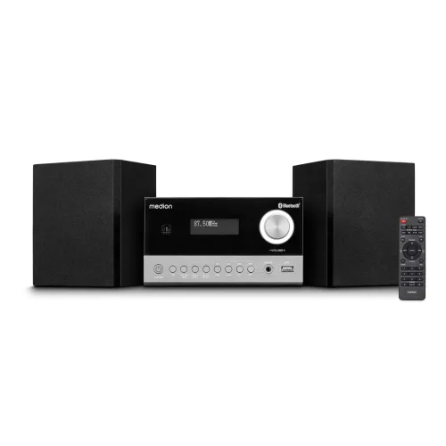 Medion, MEDION LIFE E64088 Micro-Audio-System, DAB+/PLL-UKW Radio, je 30 Senderspeicher,  LCD-Display, Musikwiedergabe via Bluetooth® 5.3 oder USB-Stick, CD-Player, 2 x 5 W RMS