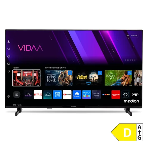 Medion, MEDION LIFE MD 840101 Smart-TV, 100,3 cm (40'') FHD Display, HDR, PVR ready, Bluetooth®, VIDAA App Store, NETFLIX, Disney+, Paramount+ & Amazon Prime Video App