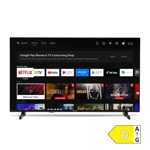 MEDION LIFE MD 840100 Android TV? (2026), 100,3 cm (40''), Full HD Display, PVR ready, Bluetooth®, Netflix, Amazon Prime Video, Micro Dimming
