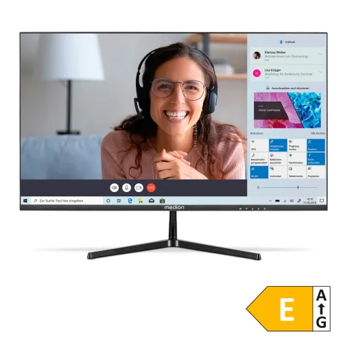MEDION P52726 (MD 20154) Widescreen Monitor, 68,6 cm (27''), Full HD Display, HDR10, HDMI und rahmenloses Design