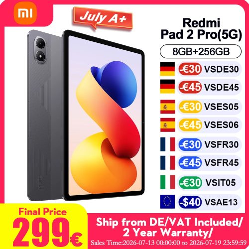 Xiaomi, Xiaomi Redmi Pad 2 Pro 5G 8GB+256GB 12,1" 2,5K Display 120Hz Snapdragon 7s Gen4 8MP Kamera 12000mAh Local+ Tablet Schnelle Lieferung