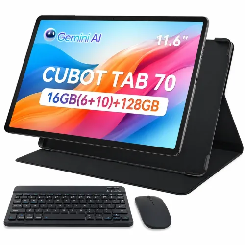 Cubot, Cubot TAB 70, 2025 Neues Tablet Android 14, Octa-Core, 16 GB RAM (6 GB + 10 GB), 128 GB ROM, 10,95-Zoll-HD+-Bildschirm, 8200 mAh, GPS, Face-ID