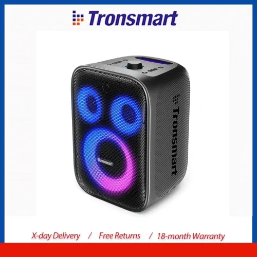 Tronsmart Halo 200 Bluetooth-Lautsprecher Leistungsstarker Party-Lautsprecher mit Tiefbass, 3-Wege-Soundsystem, Kabelgebundenes Mikrofon & Gitarreneingang, APP-Steuerung