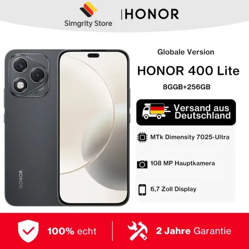 Honor, Globale Version HONOR 400 Lite Smartphones 5g android 15 MediaTek Dimensity 7025-Ultra 108MP Kamera 6,7 Zoll AMOLED Display