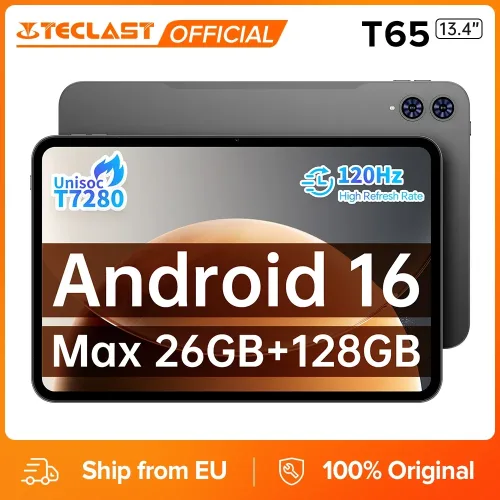 Teclast, Teclast T65 Android-Tablet 16 13,4-Zoll-120-Hz-Bildschirm T7280 Octa-Core Max. 26 GB RAM 128 GB ROM (bis zu 1 TB) 4G LTE 8000 mAh Widevine L1